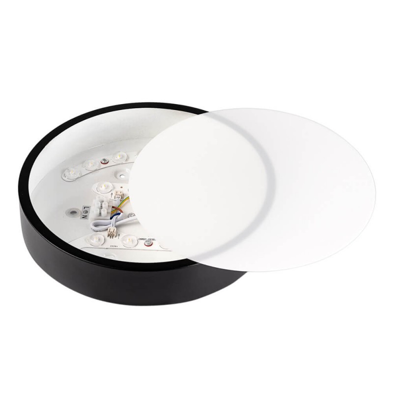 LED stropna svetilka 18W okrogla črna premium