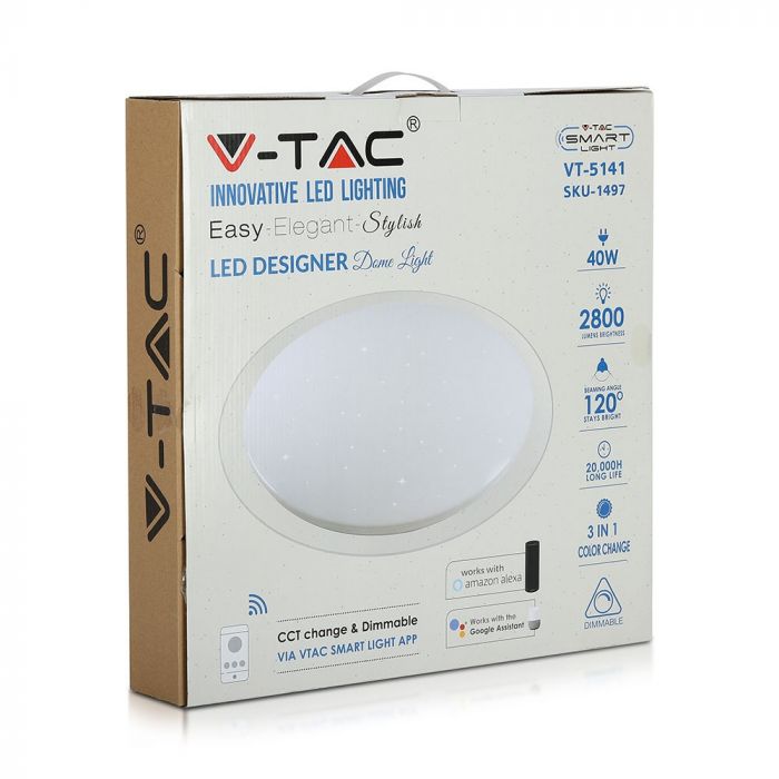 LED stropna svetilka 40W CCT App Google home V-TAC