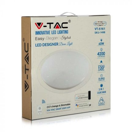 LED stropna svetilka/60W/CCT/App/Amazon Alexa & Google home/V-TAC