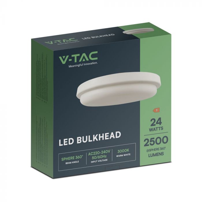 LED stropna svetilka 24W okrogla bela IP54 V-tac