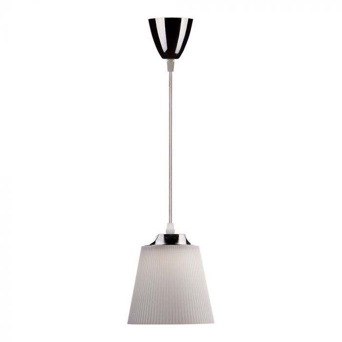 LED viseča stropna svetilka 7W kromirano ohišje + belo senčilo