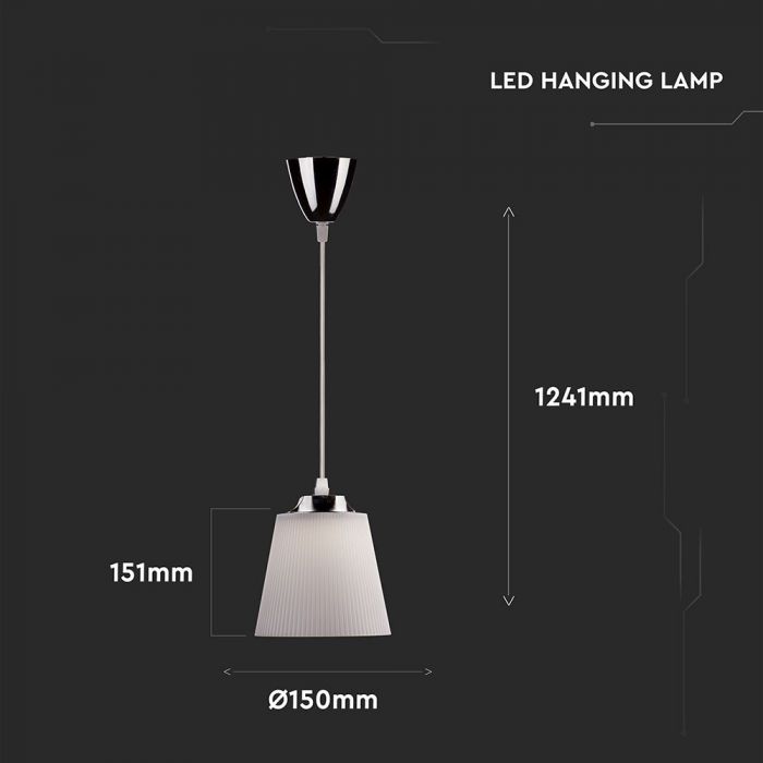LED viseča stropna svetilka 7W kromirano ohišje + belo senčilo.jpg.1