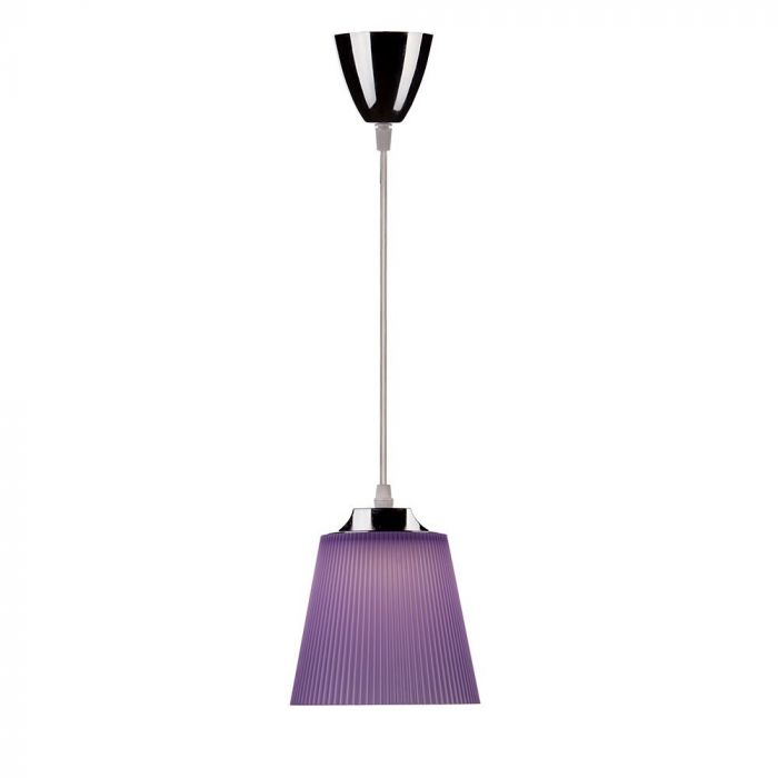 LED viseča stropna svetilka 7W kromirano ohišje + vijolično senčilo