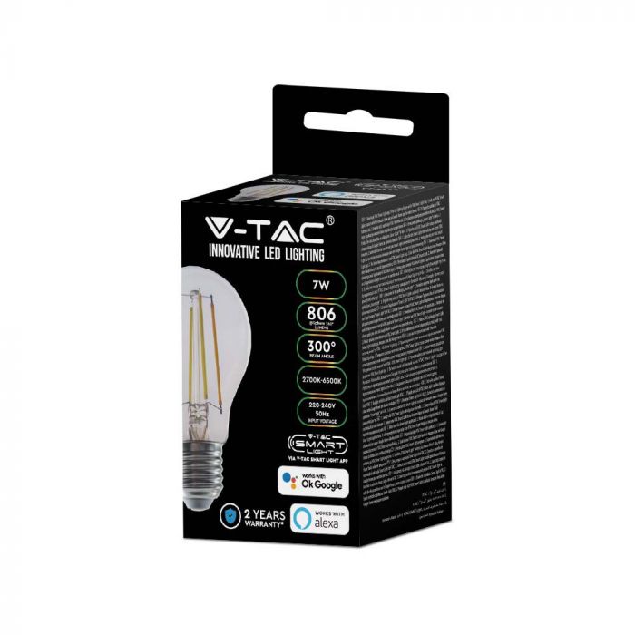 LED žarnica E27 A60 7W CCT App Amazon Alexa & Google home V-TAC.jpg.1.jpg.1